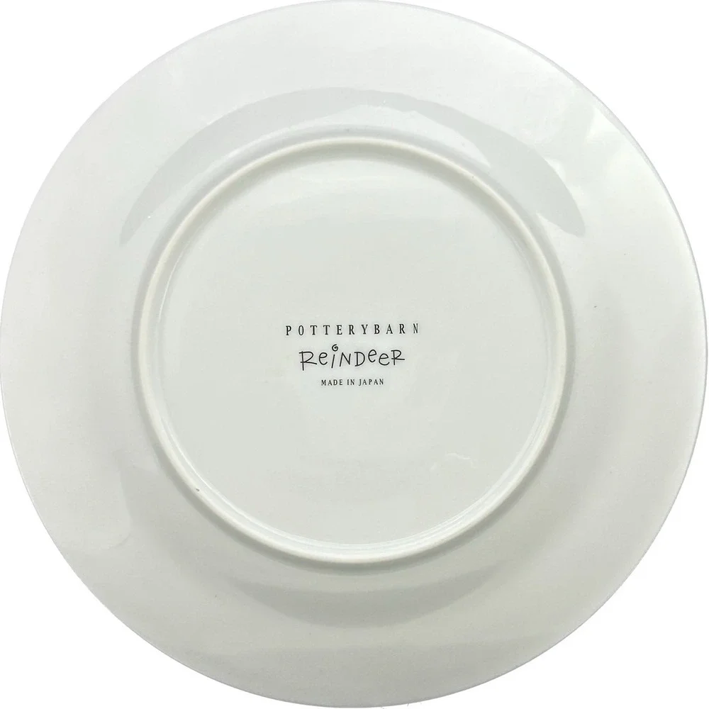 Pottery Barn DASHER REINDEER Dessert Salad Plate 8.5